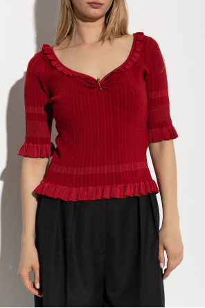 Versace Top z dekoracyjną agrafką