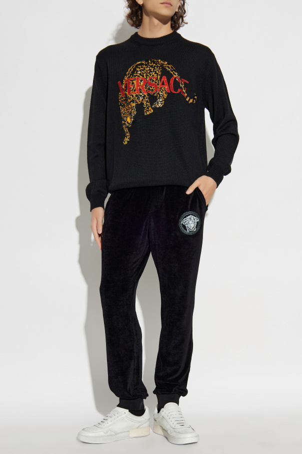 Versace Sweater with shimmering appliqués