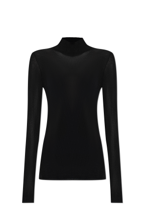 Wool top with stand-up collar