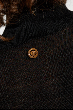 Versace Wool top with stand-up collar