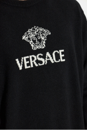 Versace Kaszmirowy sweter z logo