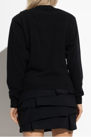 Versace Wool sweater with decorative buckle