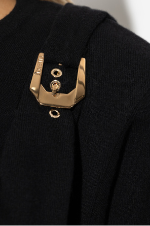 Versace Wool sweater with decorative buckle