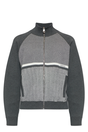 Cardigan with stand-up collar