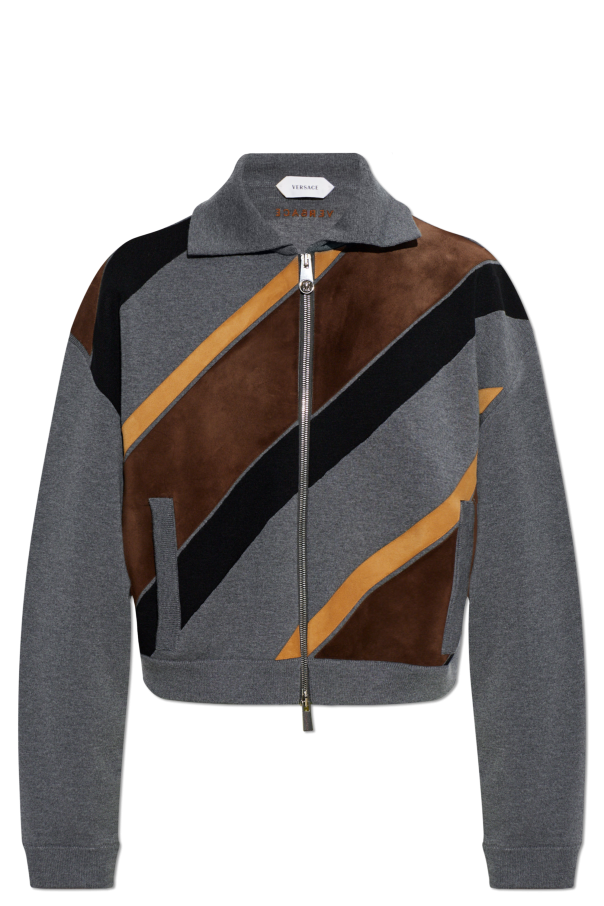 Cardigan with leather inserts od Versace