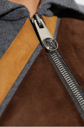 Versace Cárdigan con inserciones de cuero