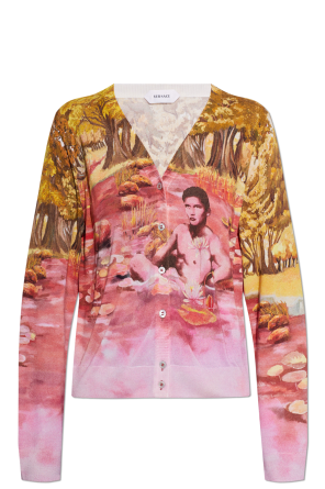 Silk cardigan with "The Naturist" print