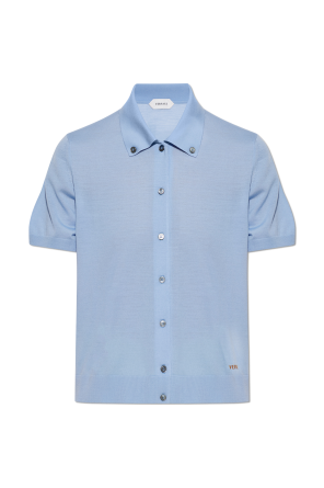 Wool cardigan with short sleeves