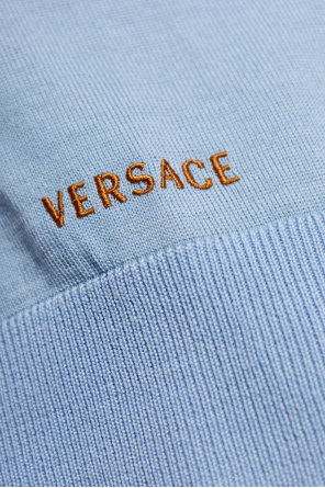 Versace Cárdigan de lana con mangas cortas