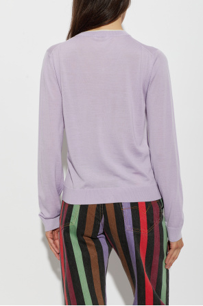 Versace Wool cardigan with embroidered logo