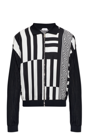 Cardigan made from combined fabrics
