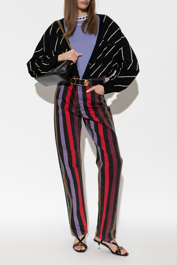 Versace Wool cardigan with embroidered logo