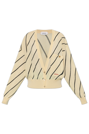 Wełniany kardigan z wyszytym logo