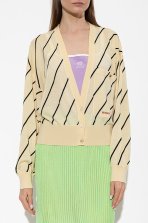 Versace Wool cardigan with embroidered logo