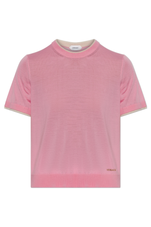 Wełniany top z wyszytym logo