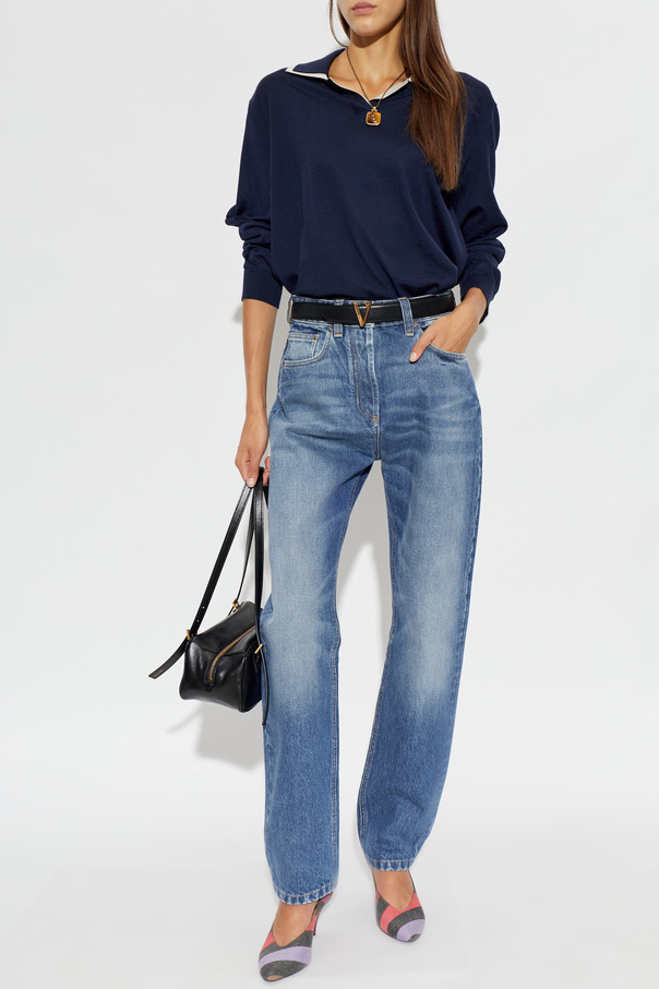 Versace Wool long-sleeve polo
