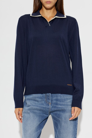 Versace Wool long-sleeve polo