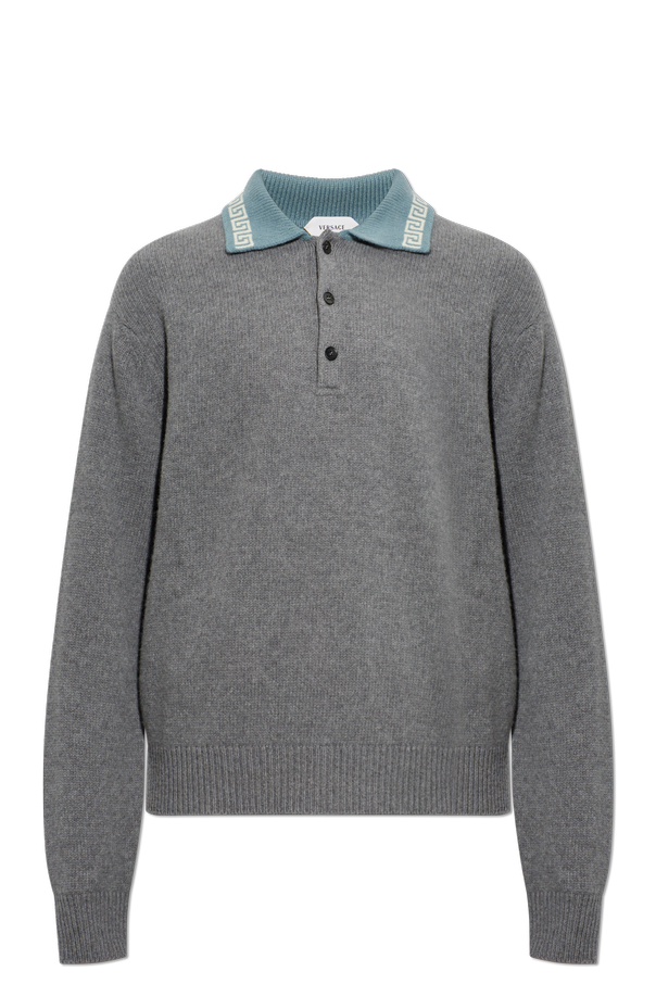 Wool long-sleeve polo od Versace