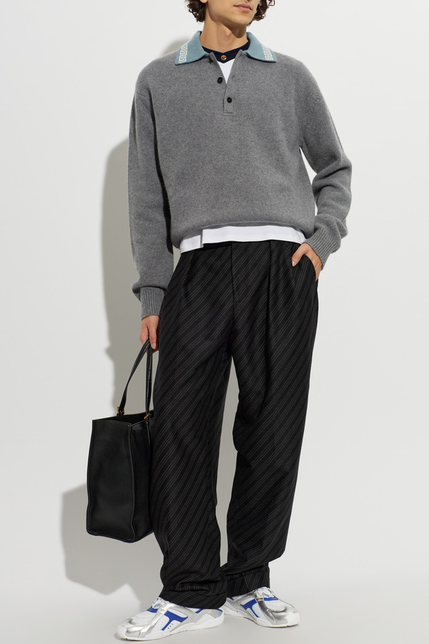 Versace Wool long-sleeve polo