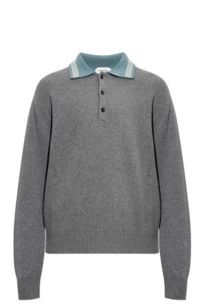 Wool long-sleeve polo