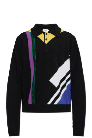Wool long-sleeve polo