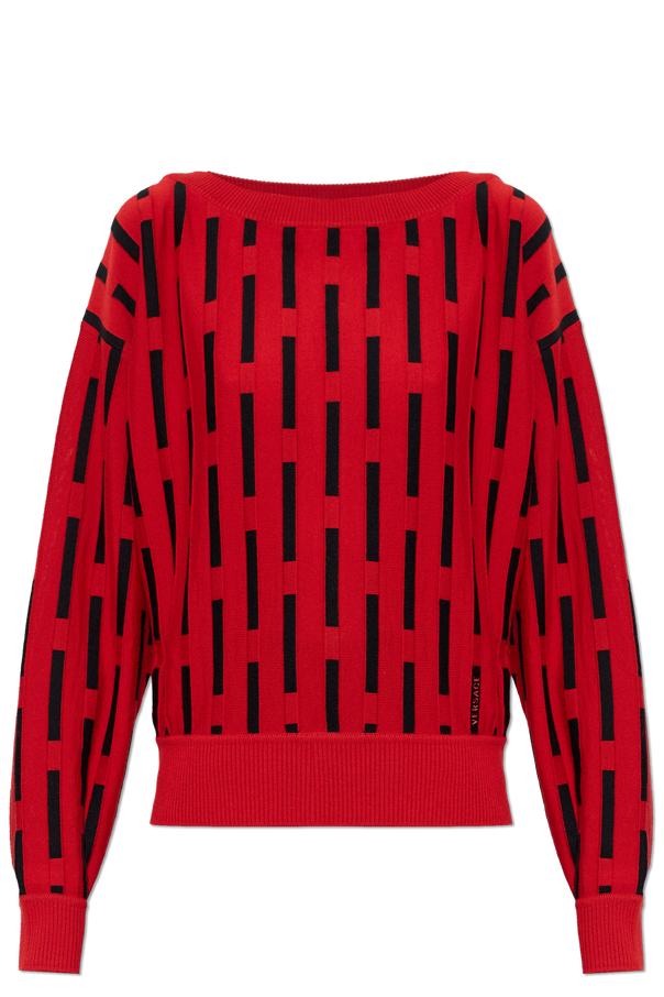 Wool sweater with embroidered logo od Versace