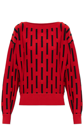 Wollpullover mit gesticktem Logo