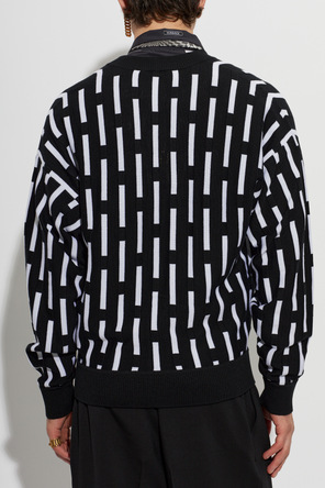 Versace Wełniany kardigan z wyszytym logo