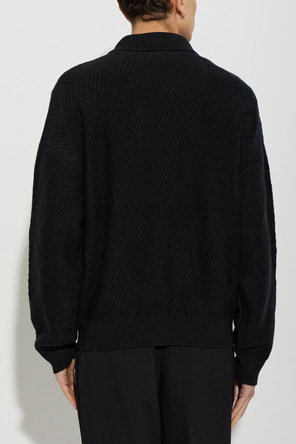 Versace Wollene Strickjacke mit gesticktem Medusenkopf