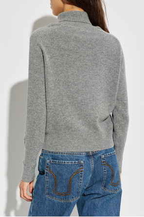 Victoria Beckham Jersey de lana de cuello alto con logo bordado