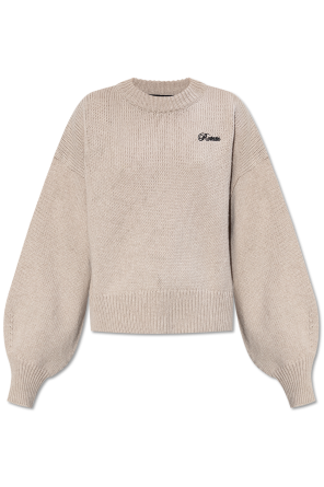 Wool sweater with embroidered logo