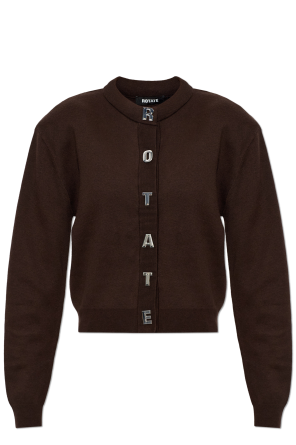 Cotton cardigan with shoulder pads