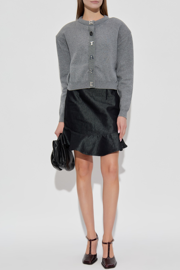 ROTATE Wełniany kardigan z logo