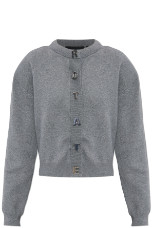 Wool cardigan with logo