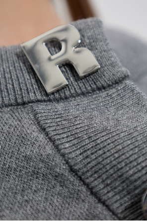 ROTATE Wełniany kardigan z logo