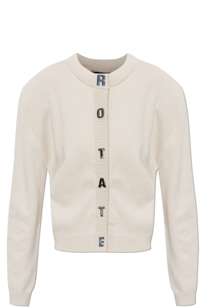 Cotton cardigan with shoulder pads