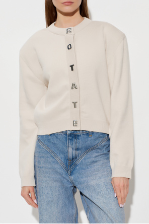 ROTATE Cotton cardigan with shoulder pads