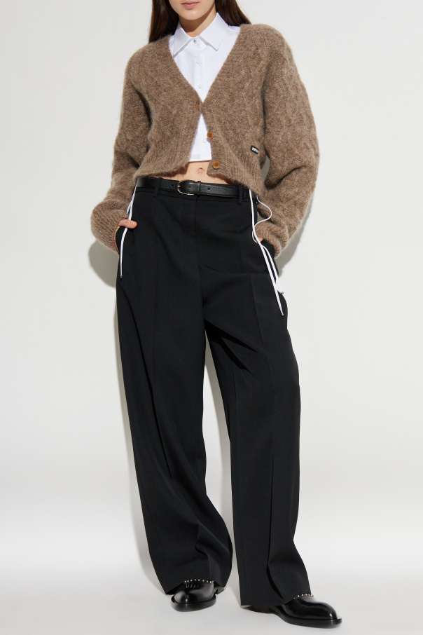 ROTATE Cardigan with wool trim