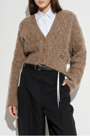 ROTATE Cardigan with wool trim