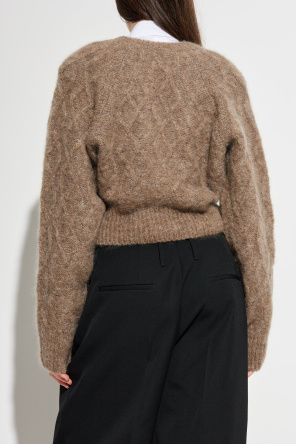 ROTATE Cardigan with wool trim