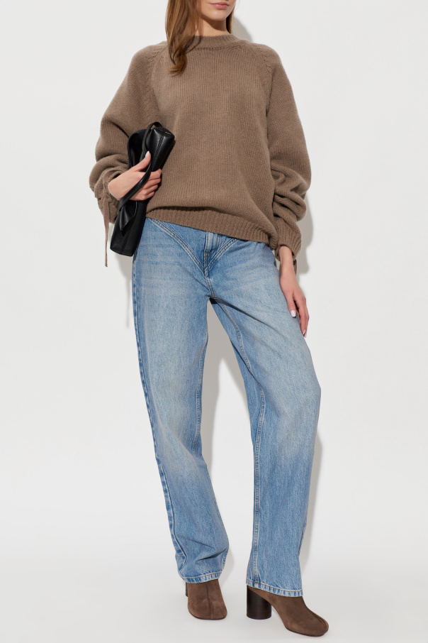 ROTATE Wool sweater with ties on the sleeves
