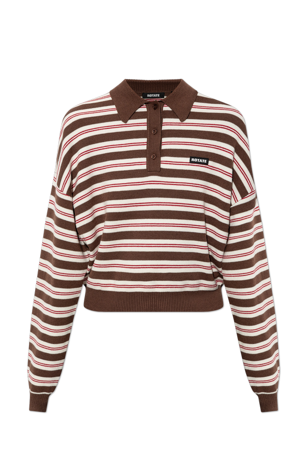ROTATE Striped polo shirt