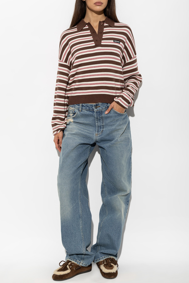ROTATE Striped polo shirt