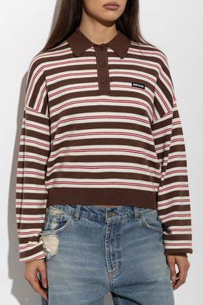 ROTATE Striped polo shirt