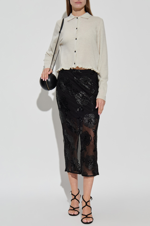 ROTATE Cardigan with a ruffle