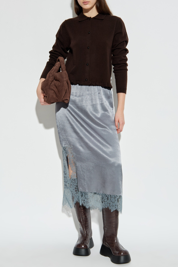 ROTATE Cardigan with a frill