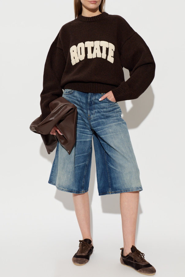 ROTATE Wool sweater with logo