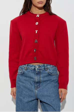 ROTATE Cotton cardigan with shoulder pads