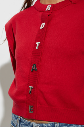 ROTATE Cotton cardigan with shoulder pads