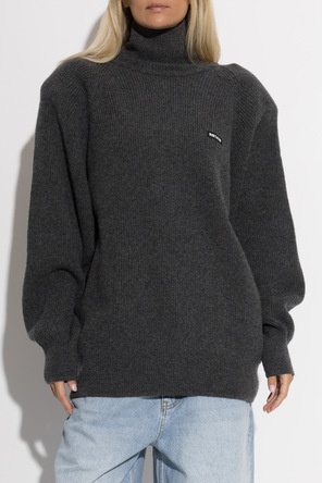 ROTATE Vlněný turtleneck s nášivkou s logem